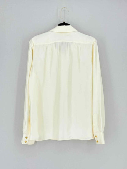 Pre - loved TORY BURCH Cream Size US 10 Blouse at Reems Closet