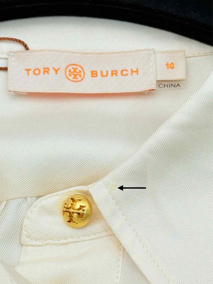 Pre - loved TORY BURCH Cream Size US 10 Blouse at Reems Closet