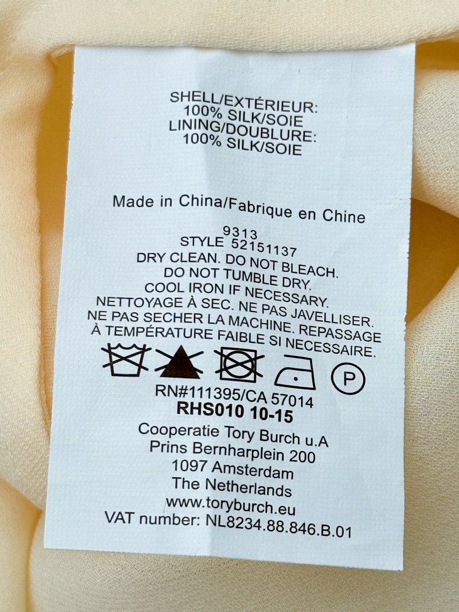 Pre - loved TORY BURCH Cream w/ Grey & Red Size US 4 Blouse at Reems Closet