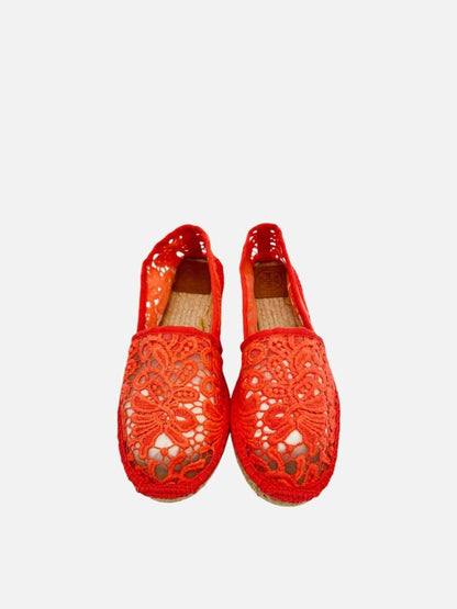 Pre - loved TORY BURCH Espadrille Orange Flats at Reems Closet