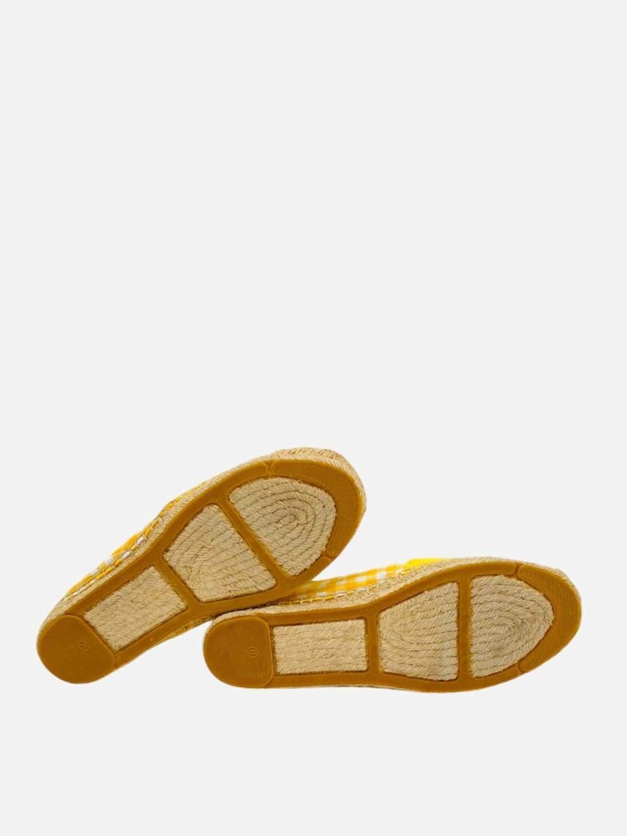 Pre - loved TORY BURCH Espadrille Yellow & White Gingham Flats at Reems Closet