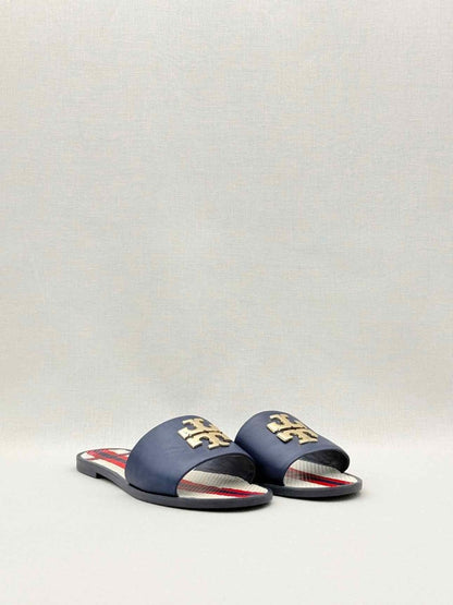 Pre-loved TORY BURCH Everly Blue Size EU 36 Slides at Reems Closet