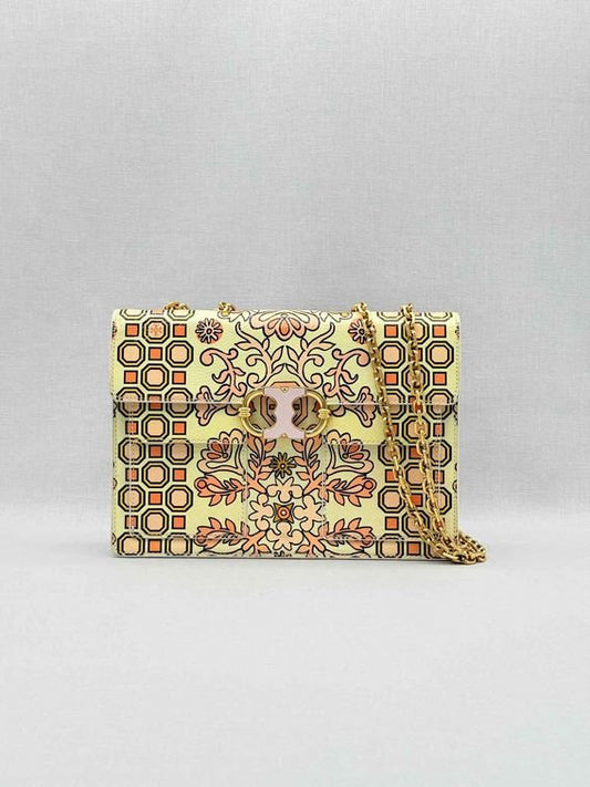 Pre-loved TORY BURCH Gemini Link Chain Beige Shoulder Bag at Reems Closet