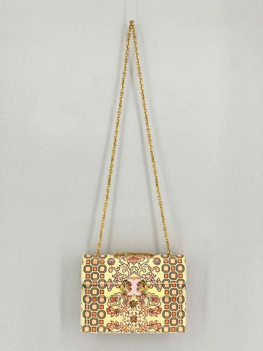 Pre-loved TORY BURCH Gemini Link Chain Beige Shoulder Bag at Reems Closet