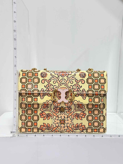 Pre-loved TORY BURCH Gemini Link Chain Beige Shoulder Bag at Reems Closet