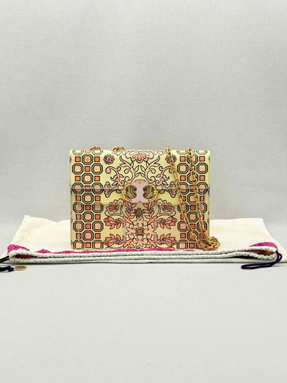 Pre-loved TORY BURCH Gemini Link Chain Beige Shoulder Bag at Reems Closet