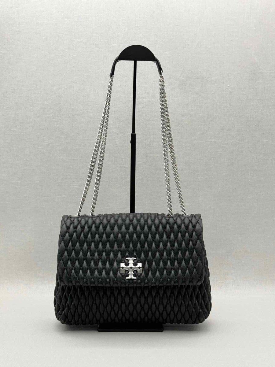 Pre - loved TORY BURCH Kira Black Shoulder Bag at Reems Closet