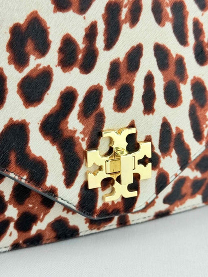 Pre - loved TORY BURCH Kira Cream Multicolor Leopard Crossbody at Reems Closet