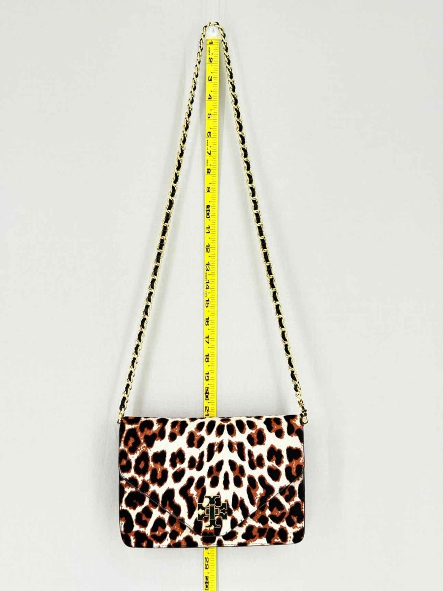 Pre - loved TORY BURCH Kira Cream Multicolor Leopard Crossbody at Reems Closet