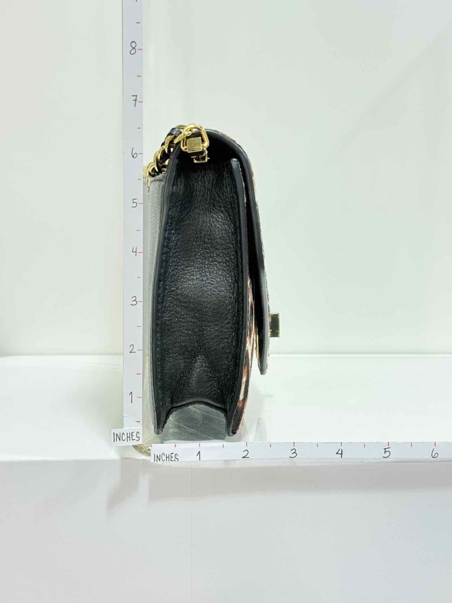 Pre - loved TORY BURCH Kira Cream Multicolor Leopard Crossbody at Reems Closet