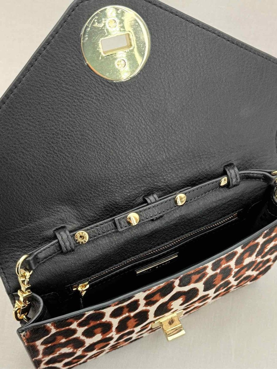 Pre - loved TORY BURCH Kira Cream Multicolor Leopard Crossbody at Reems Closet