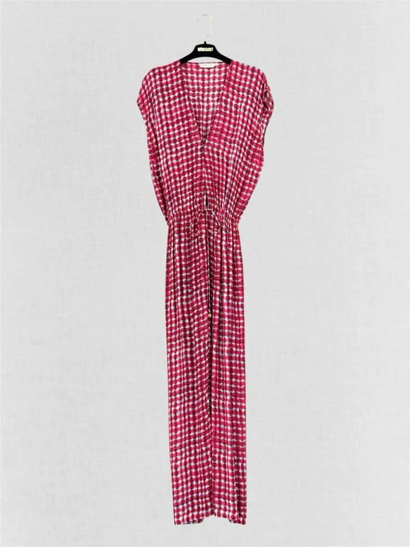 Pre-loved TORY BURCH Magenta & White Size XSmall/Small Long Dress at Reems Closet