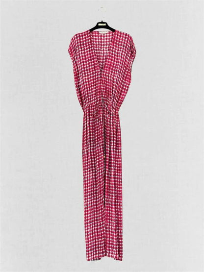 Pre-loved TORY BURCH Magenta & White Size XSmall/Small Long Dress at Reems Closet