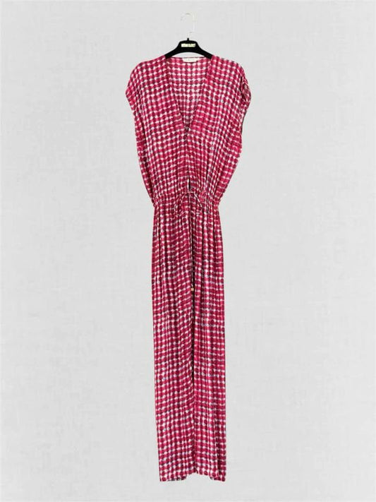 Pre-loved TORY BURCH Magenta & White Size XSmall/Small Long Dress at Reems Closet