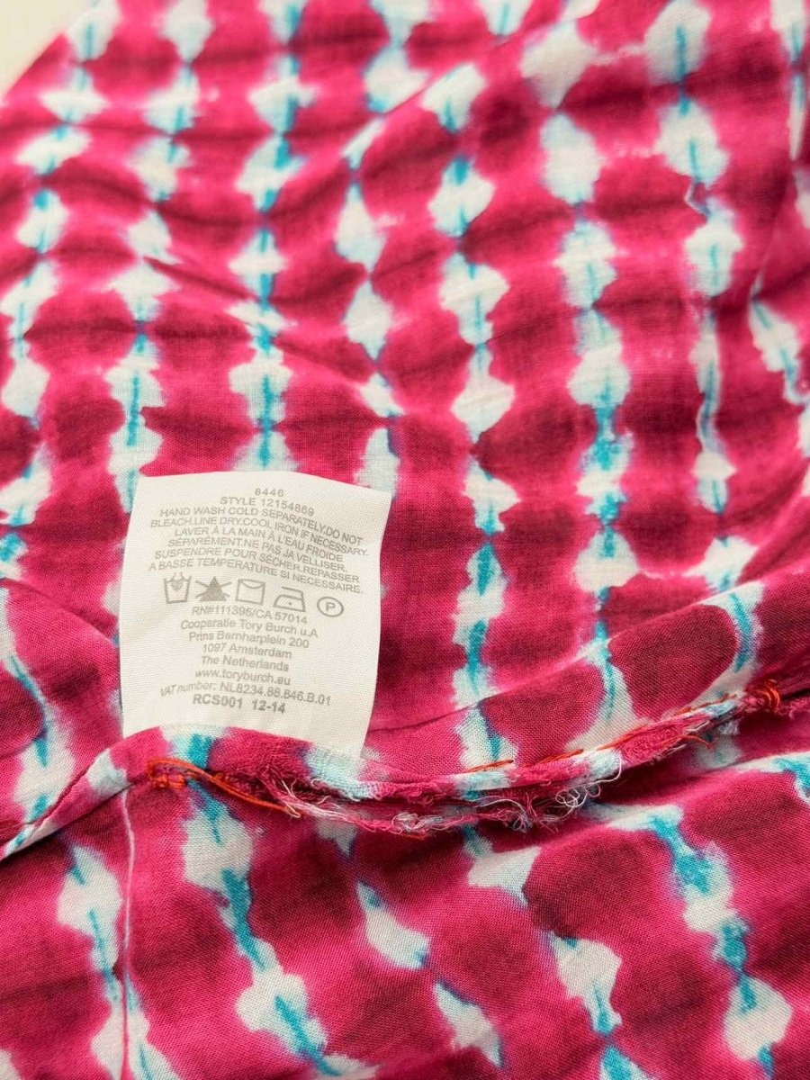 Pre-loved TORY BURCH Magenta & White Size XSmall/Small Long Dress at Reems Closet