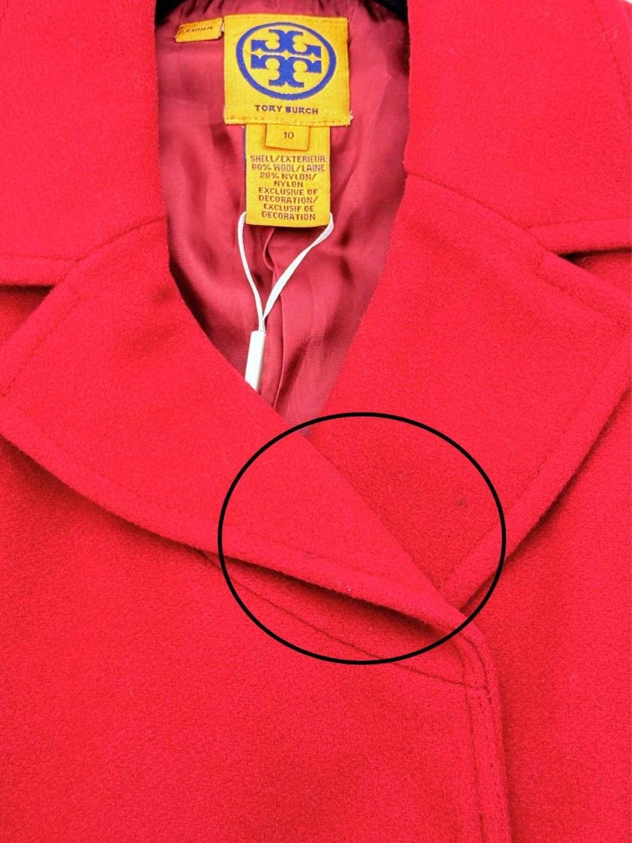 Pre - loved TORY BURCH Pea Red Size US 10 Coat at Reems Closet