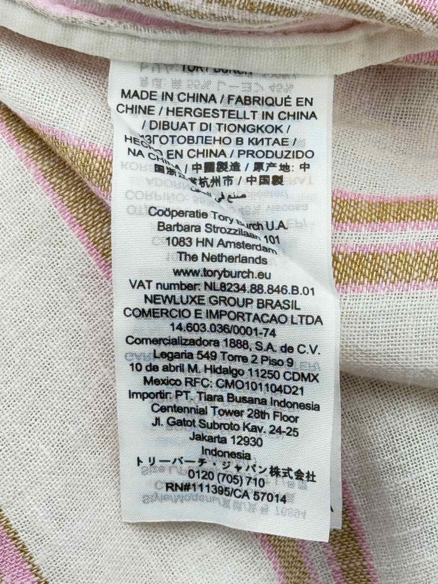 Pre - loved TORY BURCH Pink Multicolor Size Large Midi Dress at Reems Closet