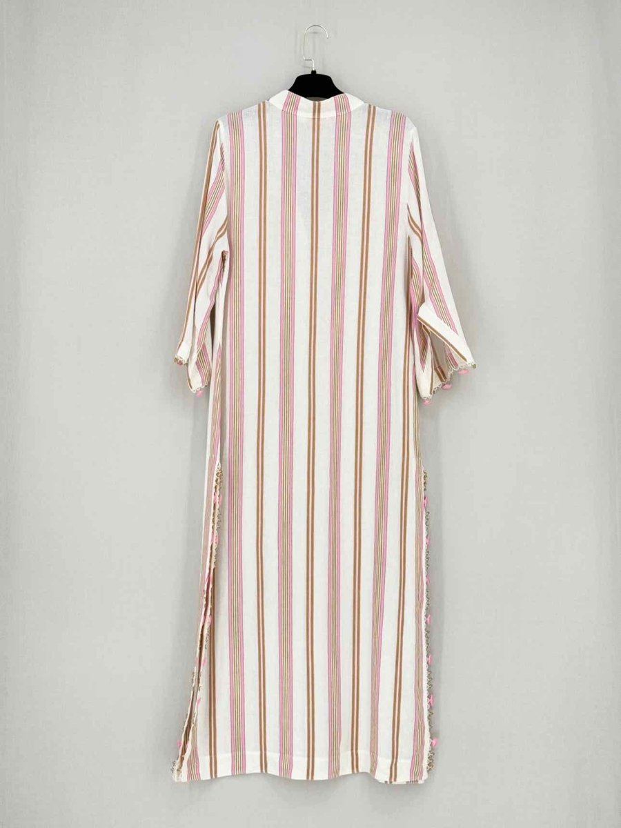 Pre - loved TORY BURCH Pink Multicolor Size Large Midi Dress at Reems Closet