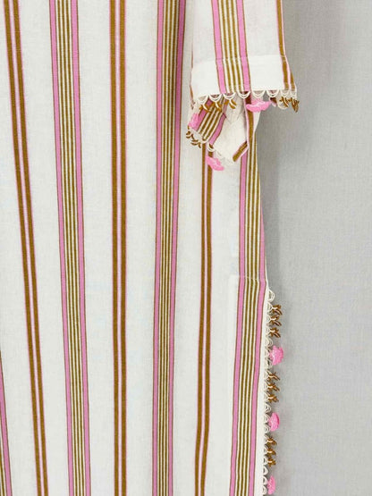 Pre - loved TORY BURCH Pink Multicolor Size Large Midi Dress at Reems Closet