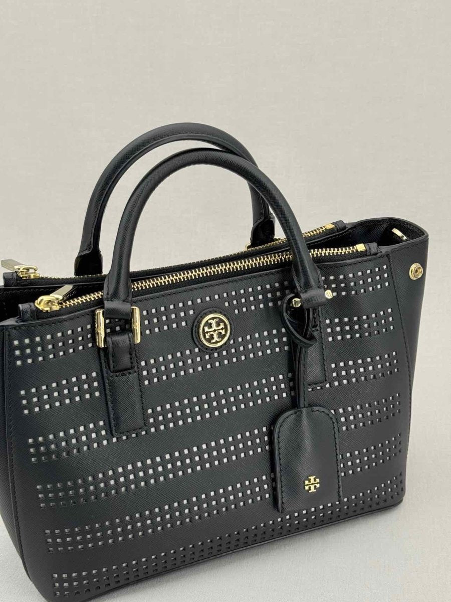 Pre - loved TORY BURCH Robinson Black Tote Bag at Reems Closet