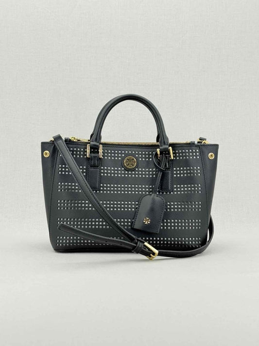 Pre - loved TORY BURCH Robinson Black Tote Bag at Reems Closet
