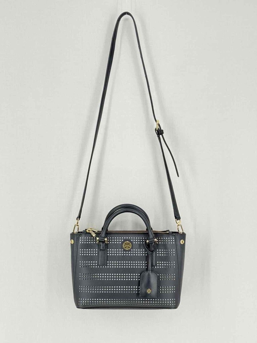 Pre - loved TORY BURCH Robinson Black Tote Bag at Reems Closet