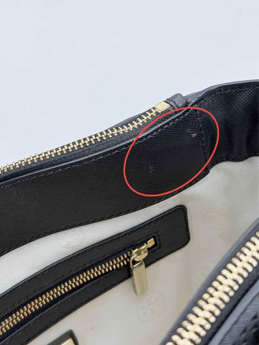 Pre - loved TORY BURCH Robinson Black Tote Bag at Reems Closet