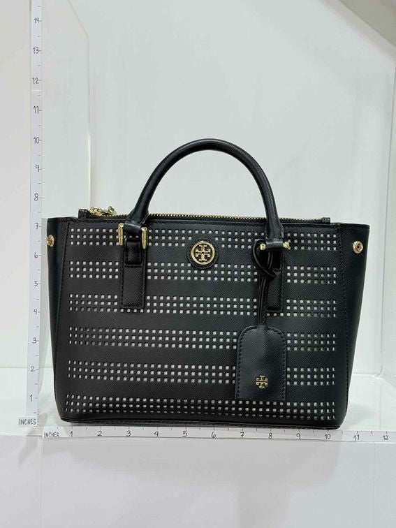 Pre - loved TORY BURCH Robinson Black Tote Bag at Reems Closet