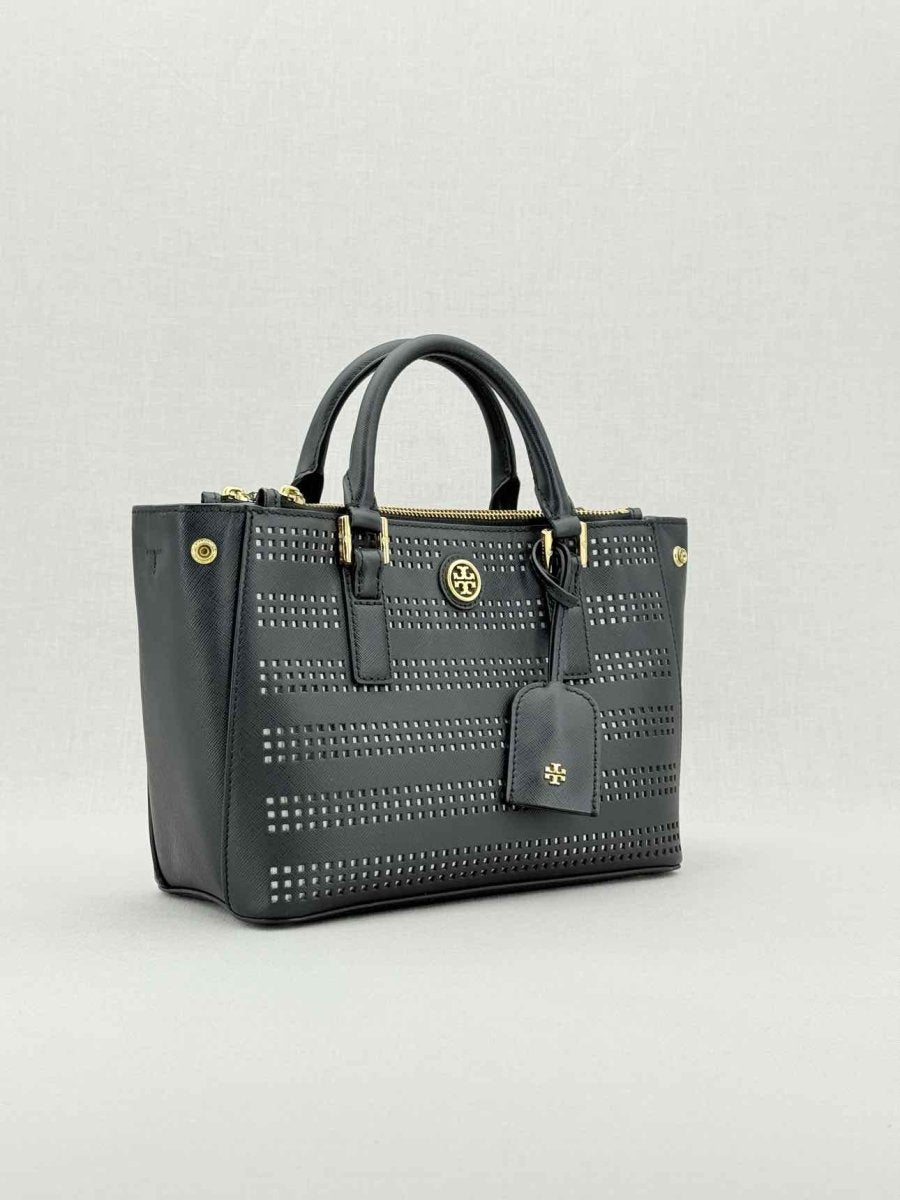Pre - loved TORY BURCH Robinson Black Tote Bag at Reems Closet