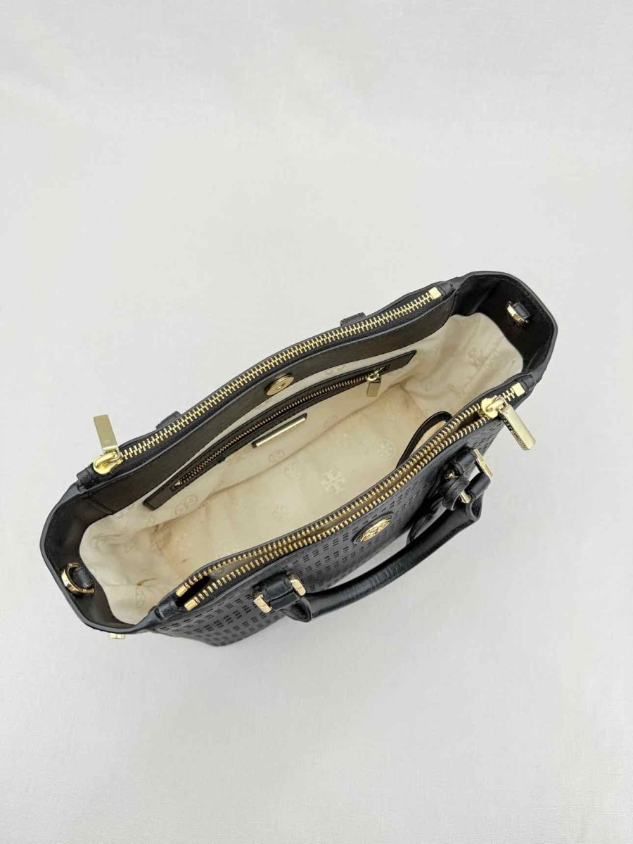 Pre - loved TORY BURCH Robinson Black Tote Bag at Reems Closet