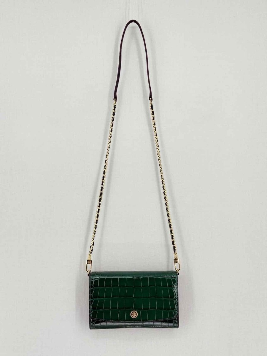 Pre-loved TORY BURCH Robinson Green Crossbody at Reems Closet