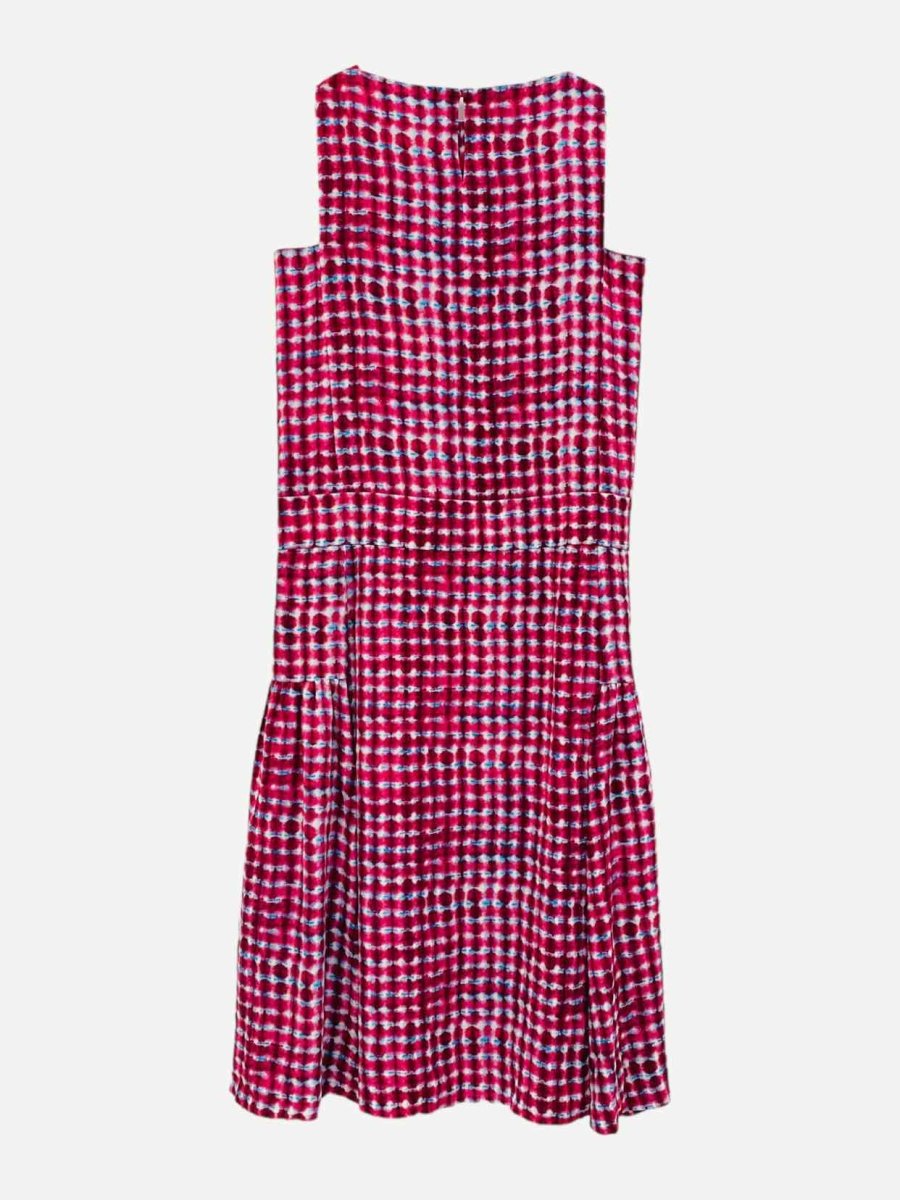 Pre - loved TORY BURCH Shift White & Pink Printed Knee Length Dress at Reems Closet