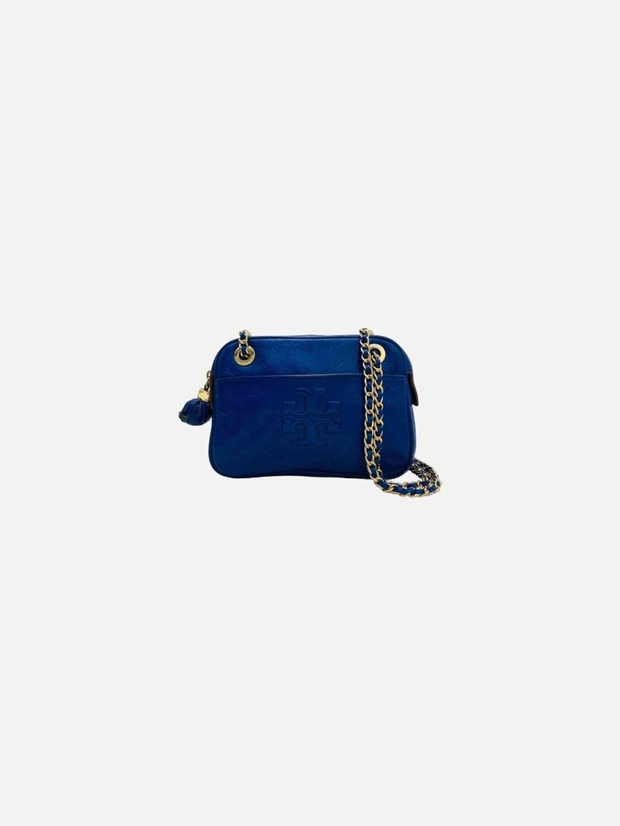 Pre - loved TORY BURCH Thea Blue Crossbody at Reems Closet