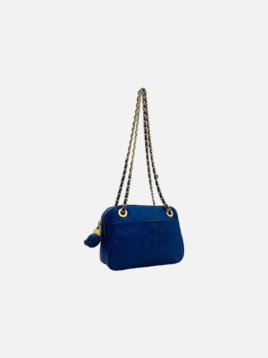 Pre - loved TORY BURCH Thea Blue Crossbody at Reems Closet