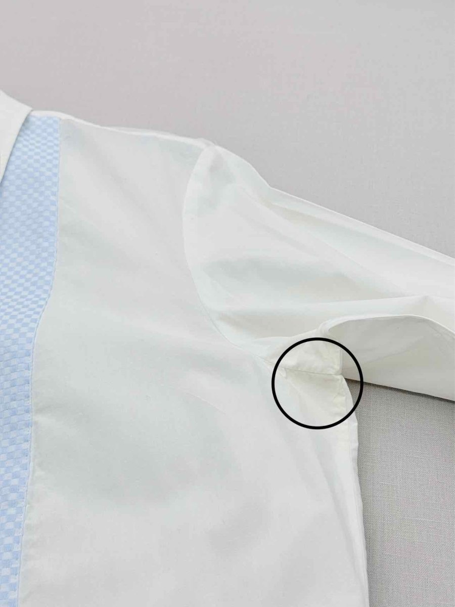 Pre - loved TORY BURCH White & Blue Size US 10 Shirt at Reems Closet