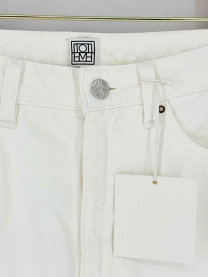 Pre - loved TOTEME Barrel Leg White Size 26 Jeans at Reems Closet