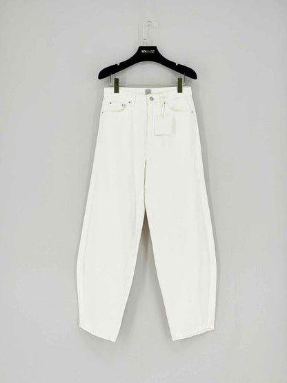 Pre - loved TOTEME Barrel Leg White Size 26 Jeans at Reems Closet