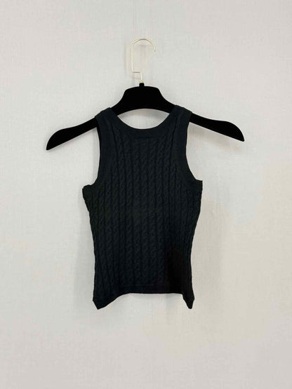 Pre-loved TOTEME Black Cable Knit Size XSmall Tank Top at Reems Closet