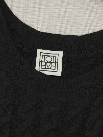 Pre-loved TOTEME Black Cable Knit Size XSmall Tank Top at Reems Closet