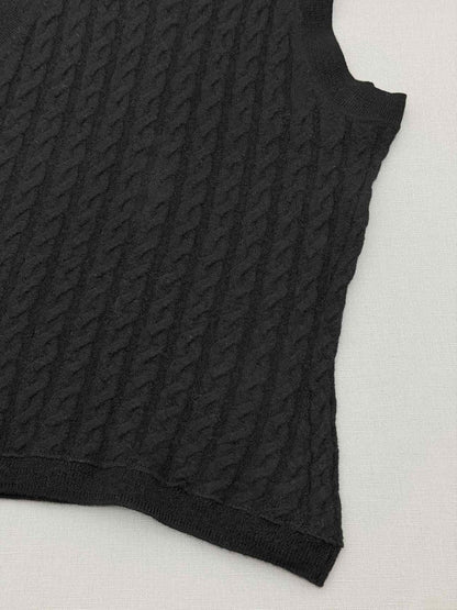 Pre-loved TOTEME Black Cable Knit Size XSmall Tank Top at Reems Closet