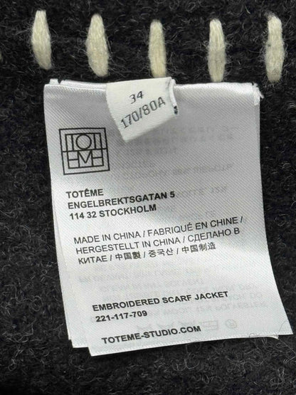 Pre - loved TOTEME Draped fringed Black Size US 0 Jacket at Reems Closet