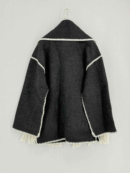 Pre - loved TOTEME Draped fringed Black Size US 0 Jacket at Reems Closet