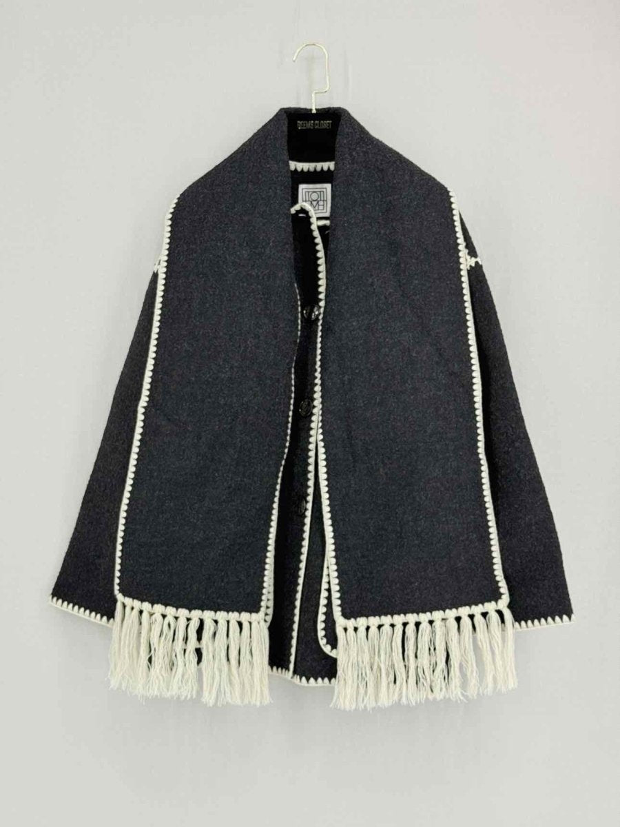 Pre - loved TOTEME Draped fringed Black Size US 0 Jacket at Reems Closet