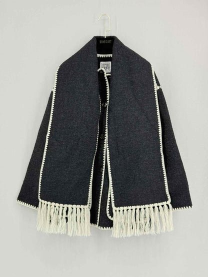 Pre - loved TOTEME Draped fringed Black Size US 0 Jacket at Reems Closet