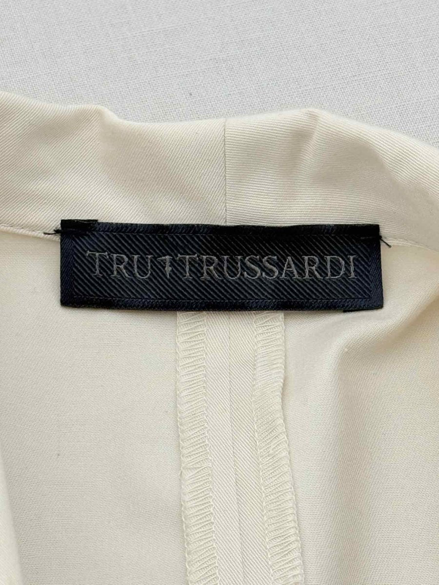 Pre - loved TRU TRUSSARDI Off - white Size US 6 Knee Length Dress at Reems Closet