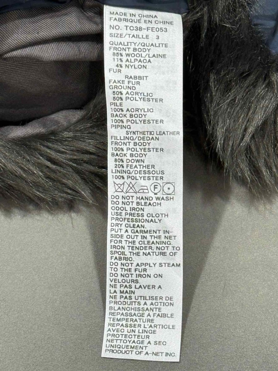 Pre - loved TSUMORI CHISATO Faux Fur Black & Blue Size Medium Gilet at Reems Closet