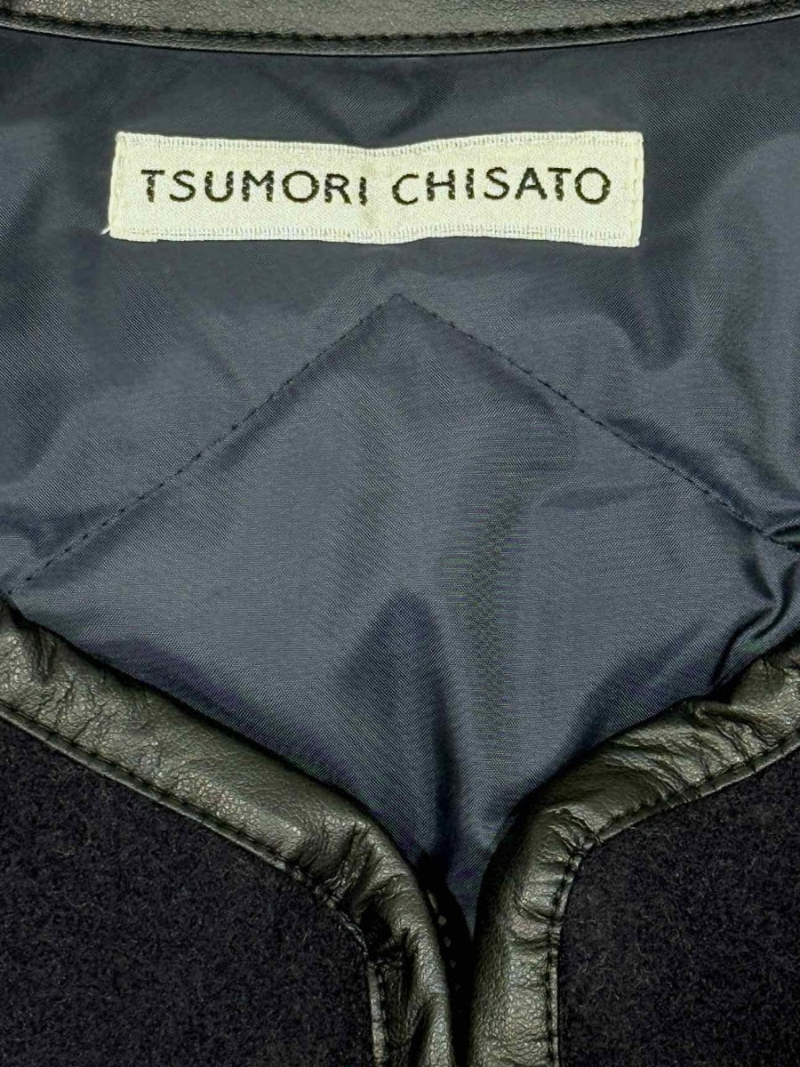 Pre - loved TSUMORI CHISATO Faux Fur Black & Blue Size Medium Gilet at Reems Closet