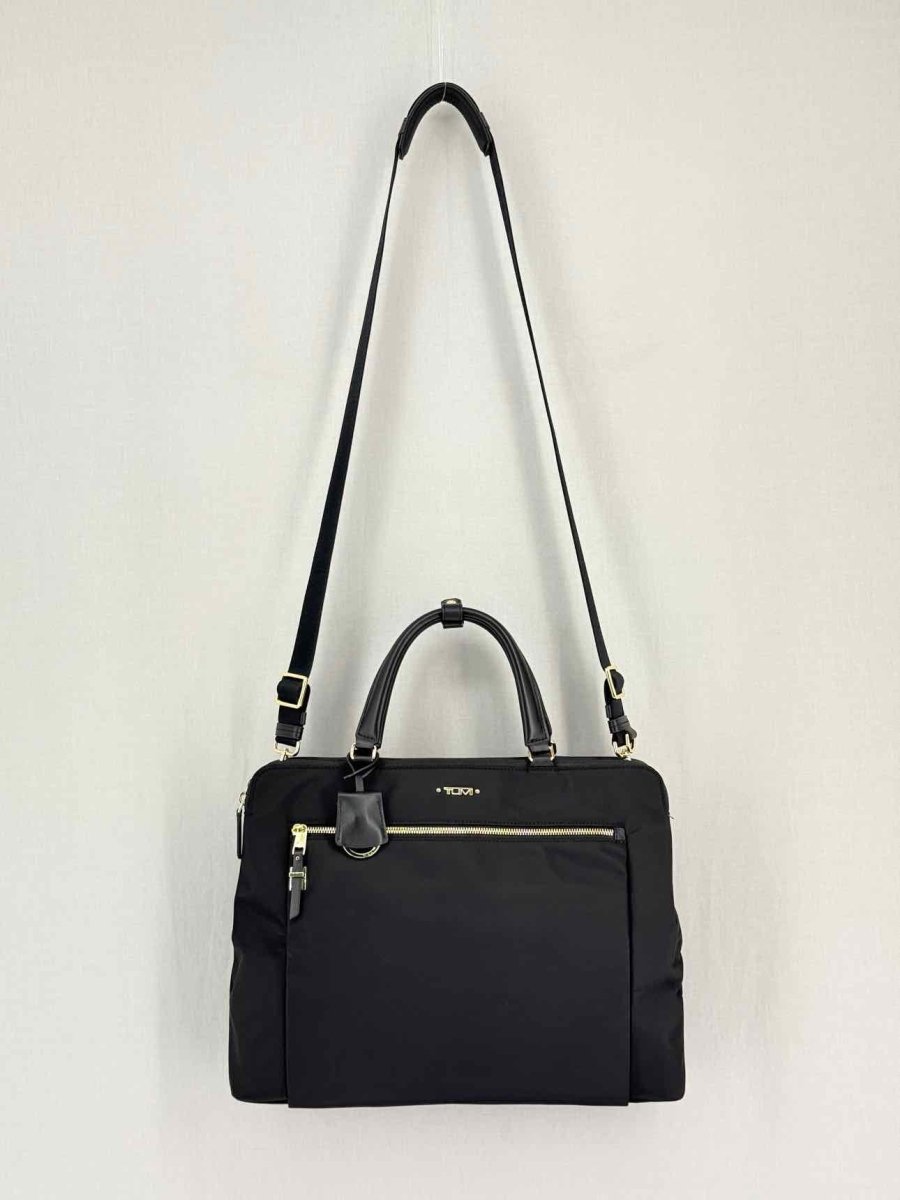 Pre-loved TUMI Voyageur Clare Double Zip Black Briefcase at Reems Closet