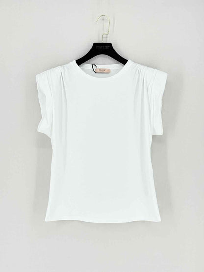 Pre - loved TWIN - SET Padded Shoulder White Size Medium T-shirt at Reems Closet
