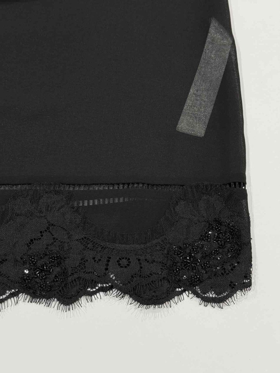 Pre - loved TWIN - SET Sheer Black Top Small at Reems Closet